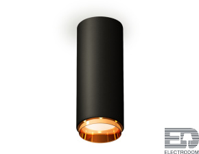Комплект накладного светильника XS6343005 SBK/PYG черный песок/золото желтое полированное MR16 GU5.3 (C6343, N6124) - цена и фото