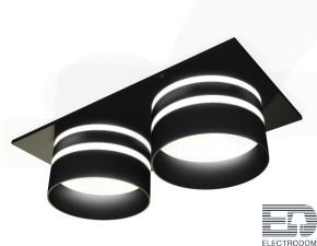 Комплект встраиваемого светильника с акрилом XC7636042 SBK/FR черный песок/белый матовый MR16 GU5.3 (C7636, N7142) - цена и фото
