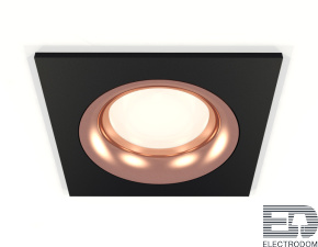 Комплект встраиваемого светильника XC7632006 SBK/PPG черный песок/золото розовое полированное MR16 GU5.3 (C7632, N7015) - цена и фото