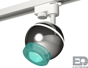 Комплект трекового однофазного светильника с подсветкой XT1104004 PSL/BL серебро полированное/голубой GU5.3 LED 3W 4200K (A2520, C1104, N7194) - цена и фото