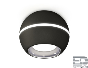 Комплект накладного светильника с дополнительной подсветкой XS1102002 SBK/PSL черный песок/серебро полированное MR16 GU5.3 LED 3W 4200K (C1102, N7023) - цена и фото