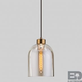 Подвесной светильник со стеклянным плафоном Eurosvet Tandem 50119/1 латунь - цена и фото